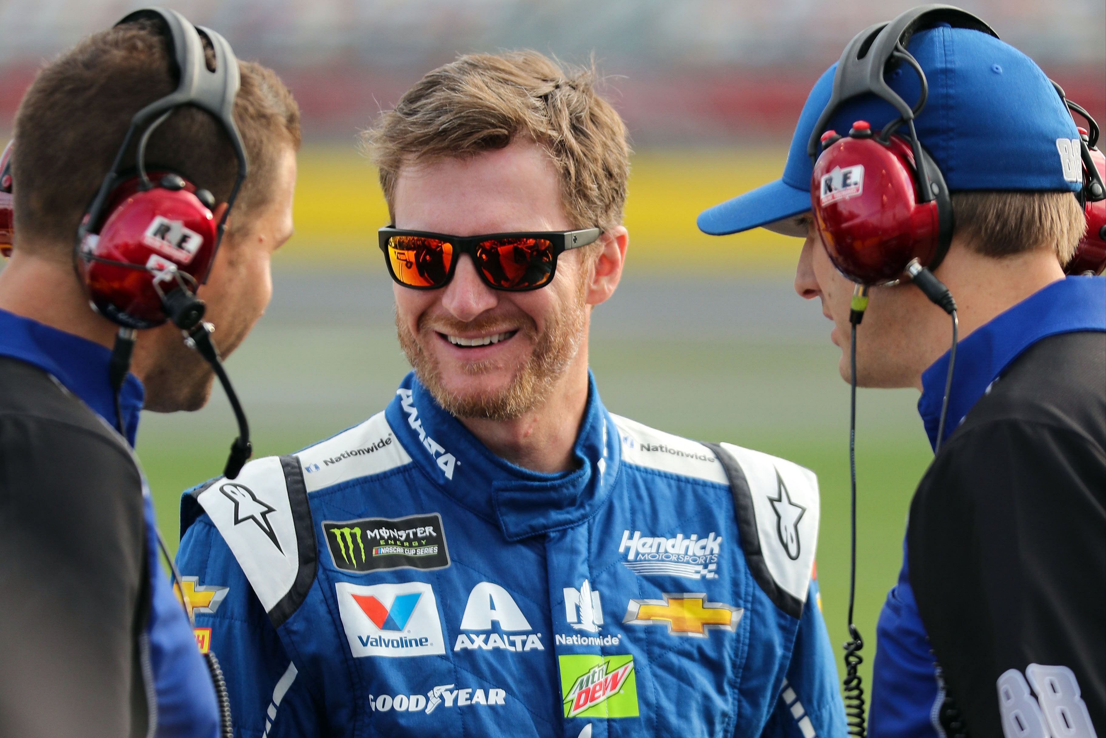 Dale Earnhardt Jr. during his last Coca-Cola 600 qualifying in 2017. Source: Imagn